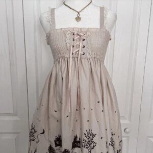 axes femme cream & darkbrown camisole dress